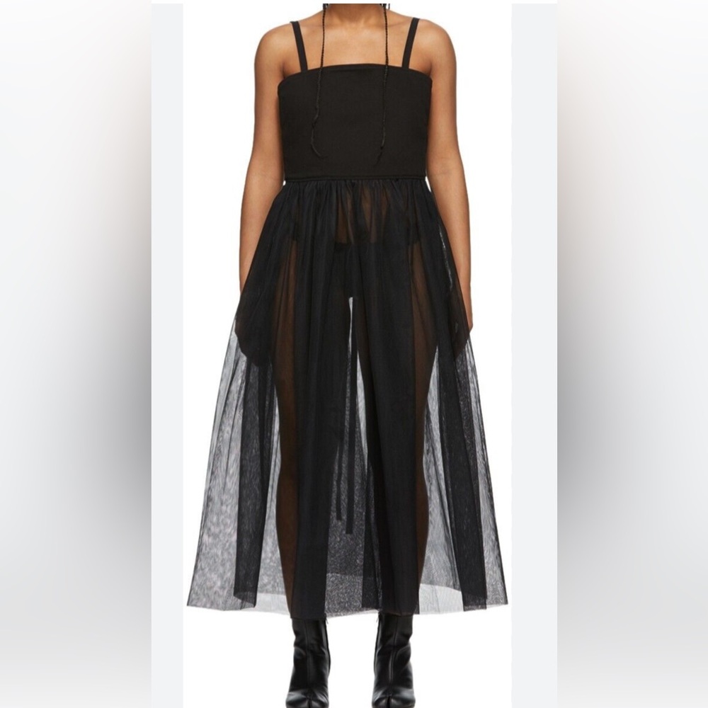 MM6 Maison Margiela black mesh denim dress SZ EU 40 us 4
